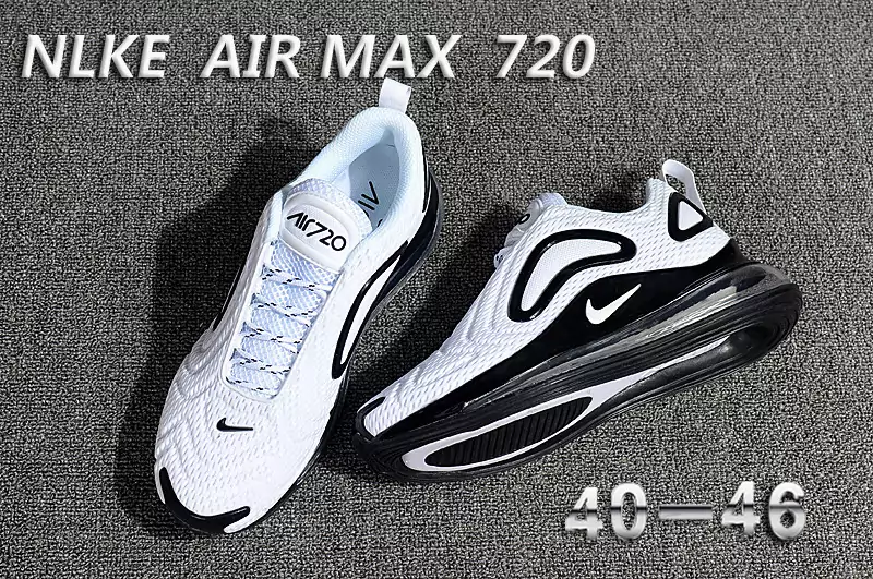 unisex nike air max 720 running chaussures i white black